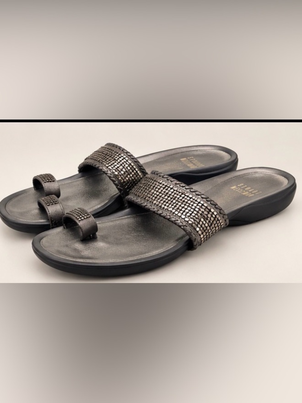 Stuart Weitzman Caliph Metallic Sandals – Size 11.5 – Original Box